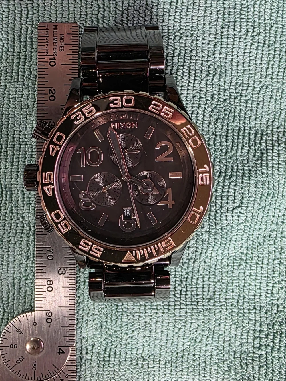 Nixon Rare Brown Metal Chronograph Watch